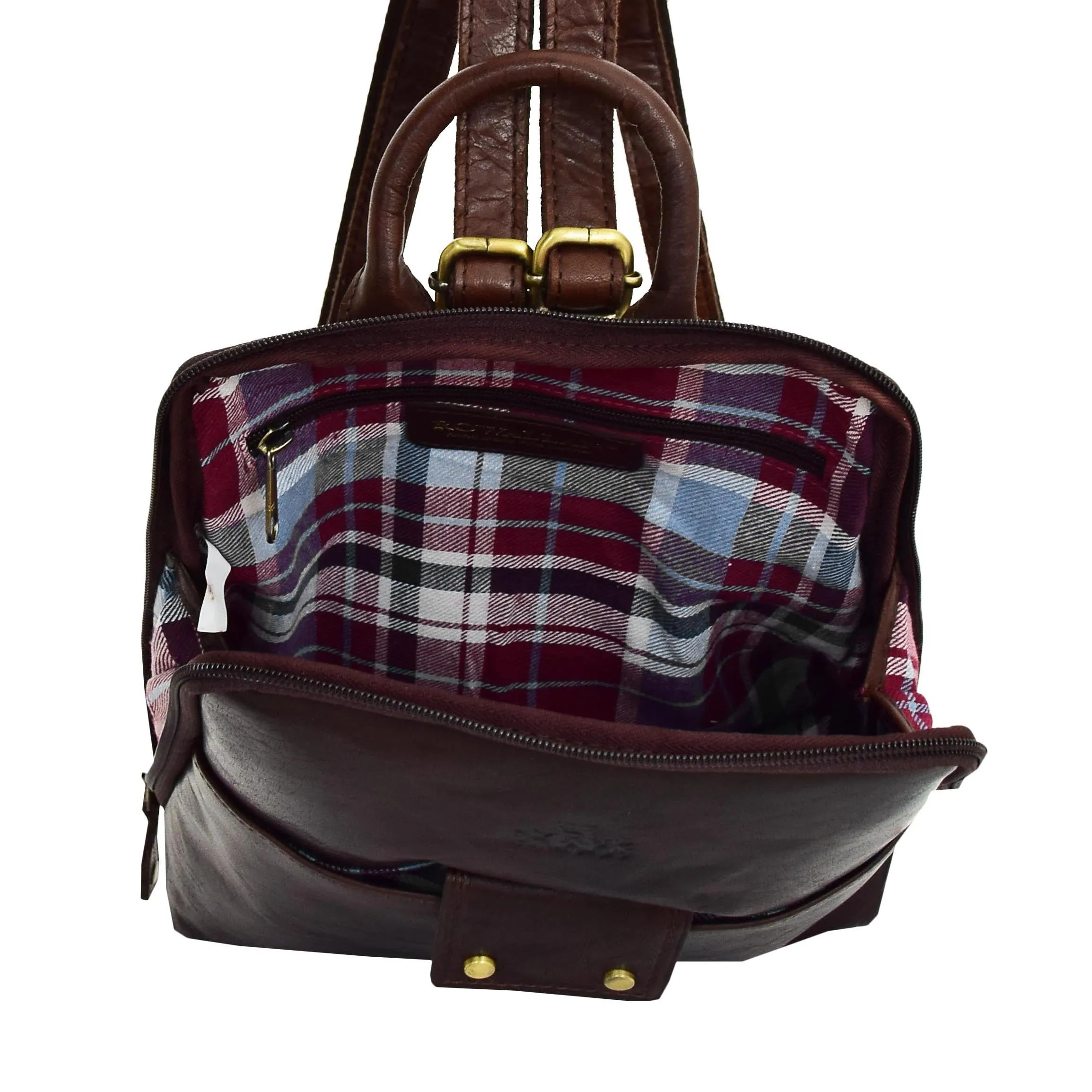 DR672 Women's Genuine Leather Small Size Backpack Brown