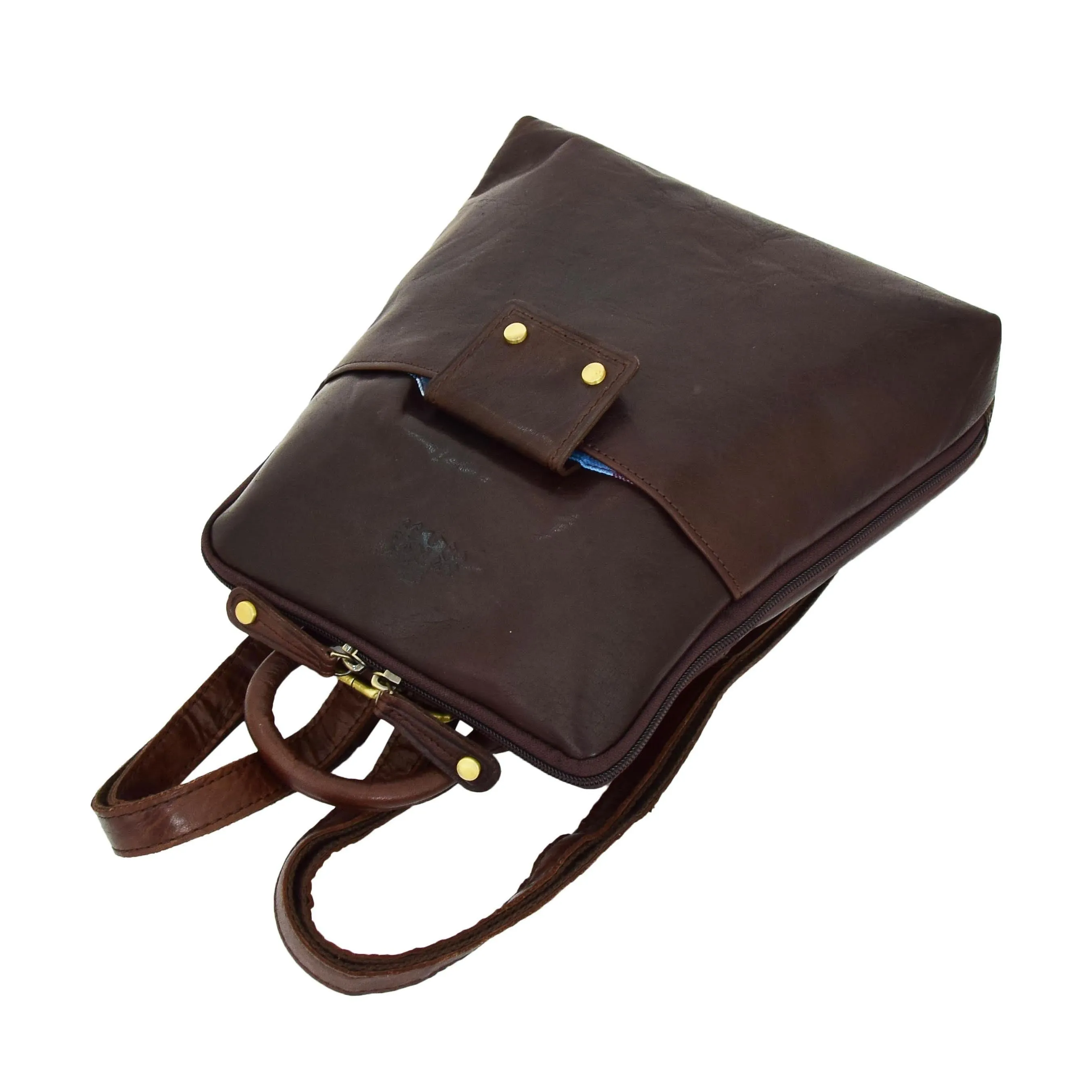 DR672 Women's Genuine Leather Small Size Backpack Brown
