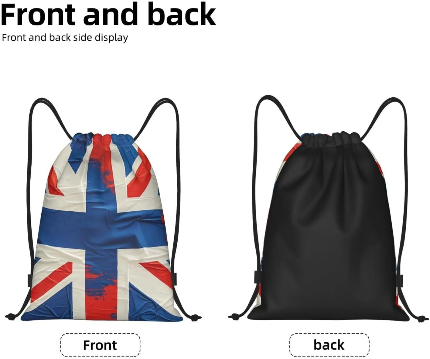 Drawstring Backpack British Flag Sports Gym Bag String Bag Drawstring Bags for Yoga Travel