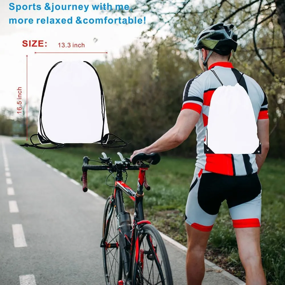Drawstring Backpack Bulk 20 packs Draw String Backpack Bags DIY Gym Sports trip Traveling Yoga ride Pedestrianism Cinch Bag Sackpack Drawstring (white)