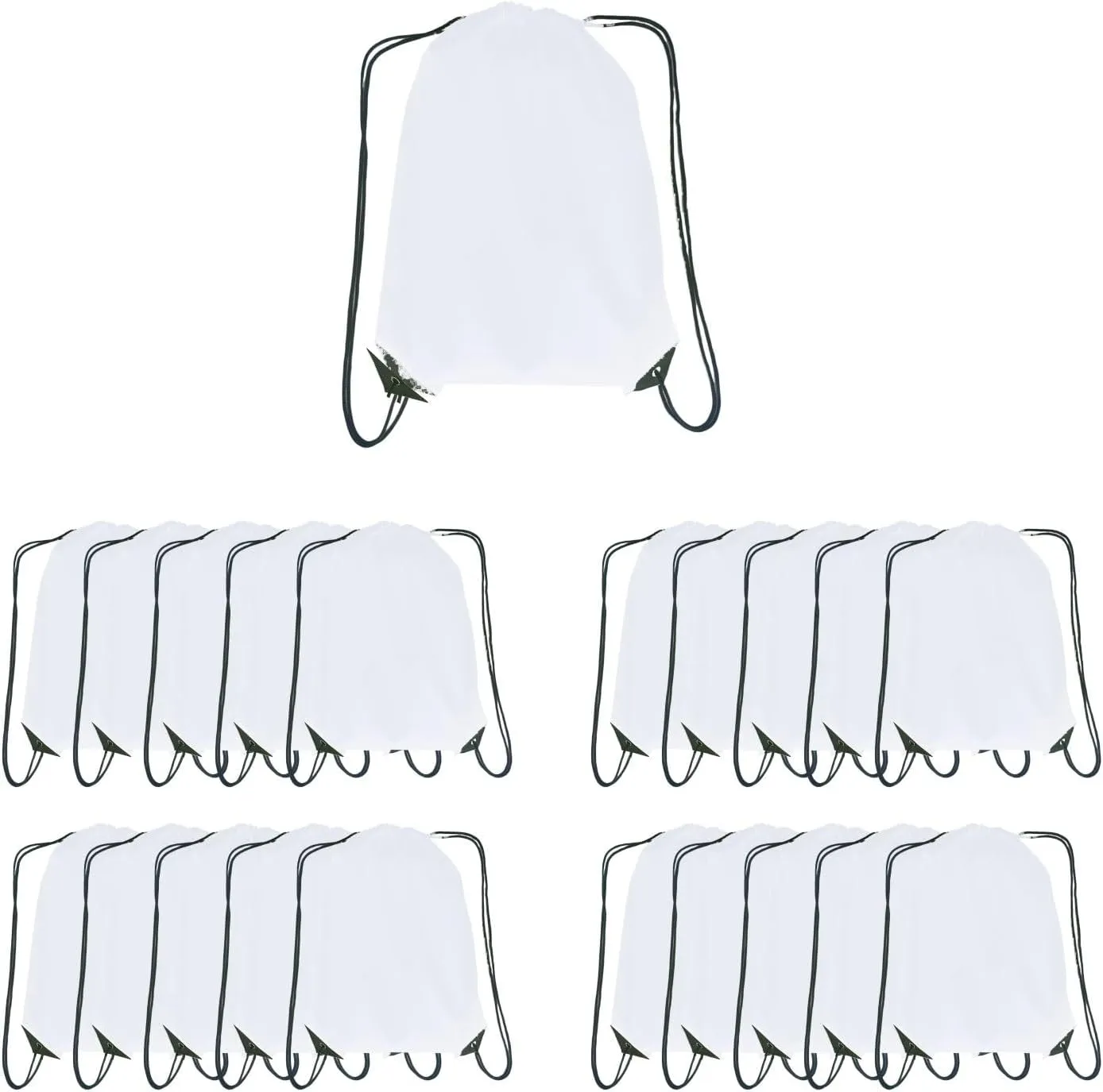 Drawstring Backpack Bulk 20 packs Draw String Backpack Bags DIY Gym Sports trip Traveling Yoga ride Pedestrianism Cinch Bag Sackpack Drawstring (white)
