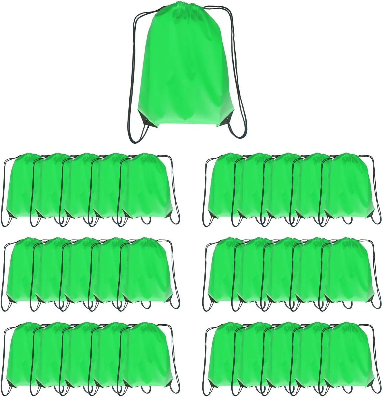 Drawstring Backpack Bulk 30 packs Draw String Backpack Bags DIY Gym Sports trip Traveling Yoga ride Pedestrianism Cinch Bag Sackpack Drawstring (green)