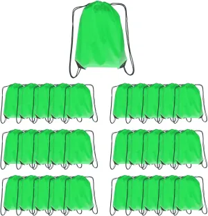 Drawstring Backpack Bulk 30 packs Draw String Backpack Bags DIY Gym Sports trip Traveling Yoga ride Pedestrianism Cinch Bag Sackpack Drawstring (green)