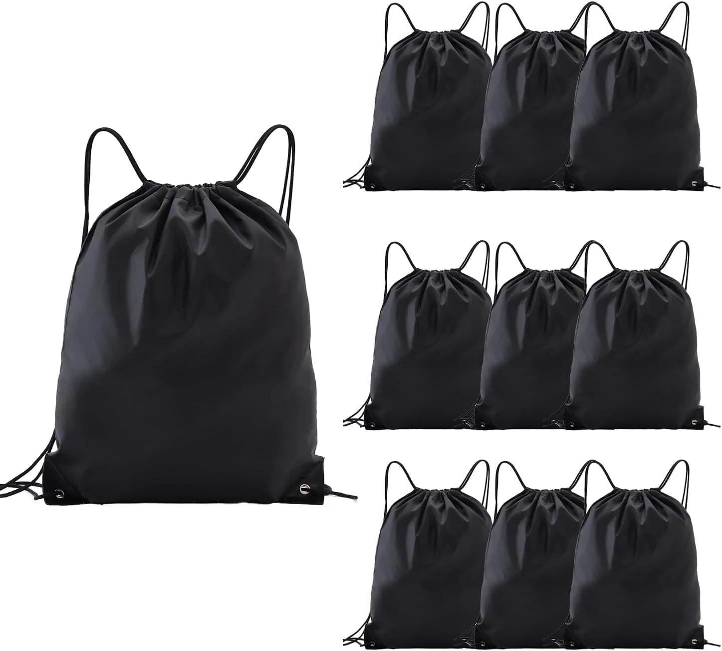 drawstring backpack, Drawstring Bags Bulk,10 Pcs Draw String Bags, Cinch Bag,essential for gym travel, unisex, loose and portable(10, Black)