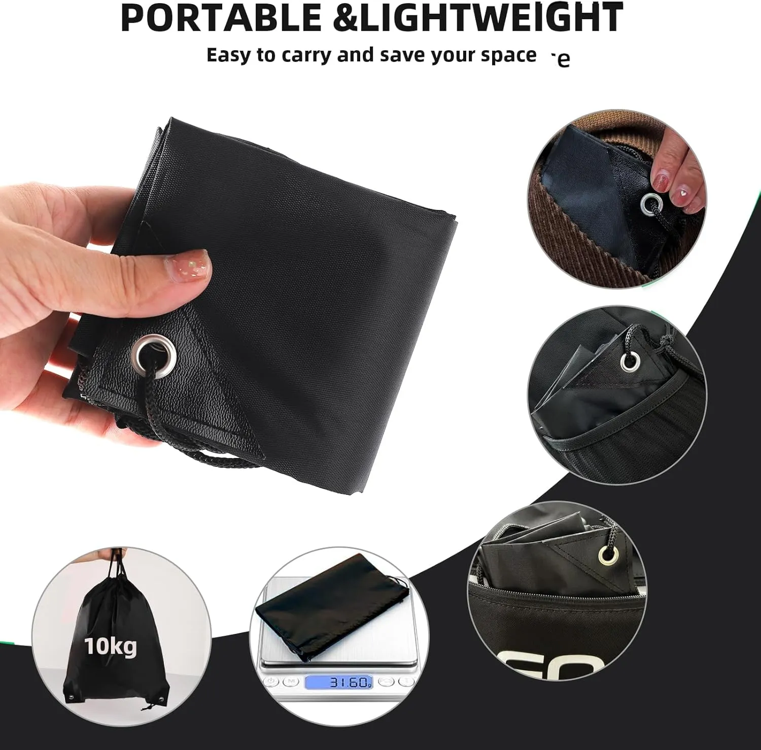 drawstring backpack, Drawstring Bags Bulk,10 Pcs Draw String Bags, Cinch Bag,essential for gym travel, unisex, loose and portable(10, Black)