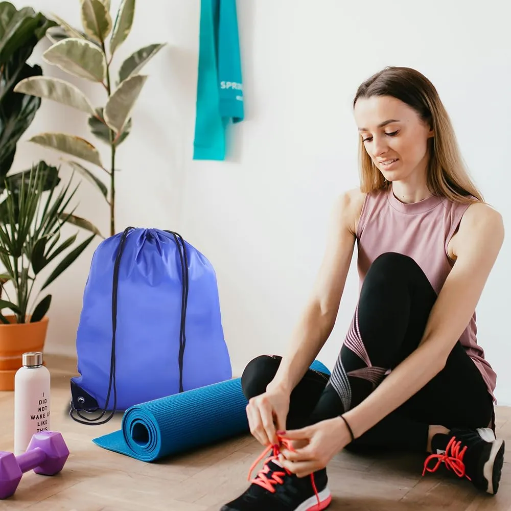 drawstring backpack, Drawstring Bags Bulk,10 Pcs Draw String Bags, Cinch Bag,essential for gym travel, unisex, loose and portable(10, Blue)