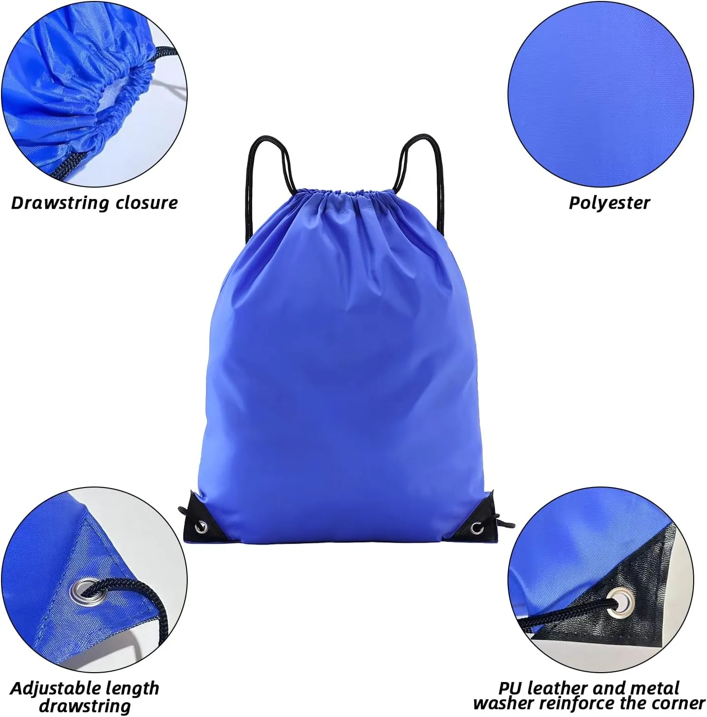 drawstring backpack, Drawstring Bags Bulk,10 Pcs Draw String Bags, Cinch Bag,essential for gym travel, unisex, loose and portable(10, Blue)