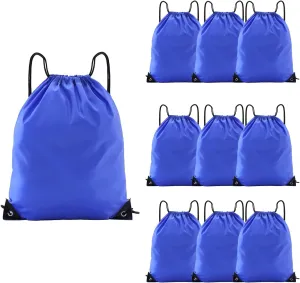 drawstring backpack, Drawstring Bags Bulk,10 Pcs Draw String Bags, Cinch Bag,essential for gym travel, unisex, loose and portable(10, Blue)