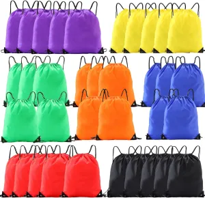 drawstring backpack, Drawstring Bags Bulk,35 Pcs Draw String Bags, Cinch Bag,essential for gym travel, unisex, loose and portable﻿(35, Mixed color)