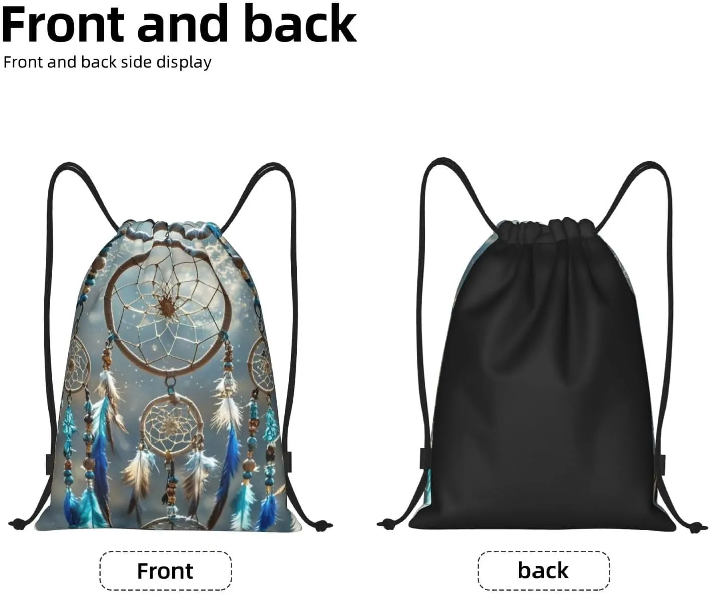 Drawstring Backpack Native American Dream Catcher Sports Gym Bag String Bag Drawstring Bags for Yoga Travel