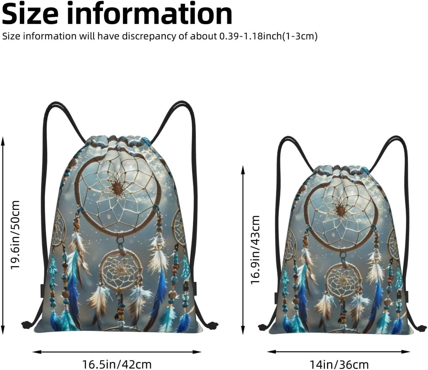 Drawstring Backpack Native American Dream Catcher Sports Gym Bag String Bag Drawstring Bags for Yoga Travel