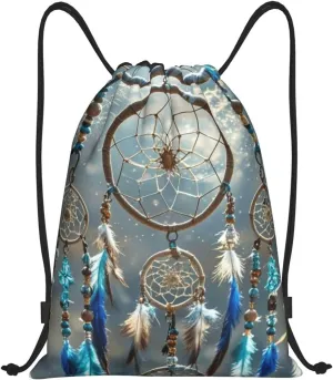 Drawstring Backpack Native American Dream Catcher Sports Gym Bag String Bag Drawstring Bags for Yoga Travel