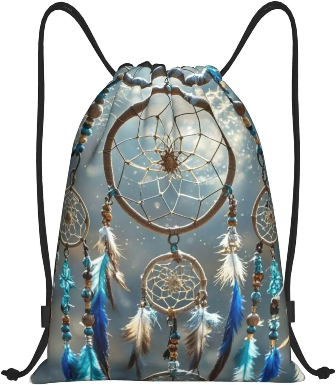 Drawstring Backpack Native American Dream Catcher Sports Gym Bag String Bag Drawstring Bags for Yoga Travel