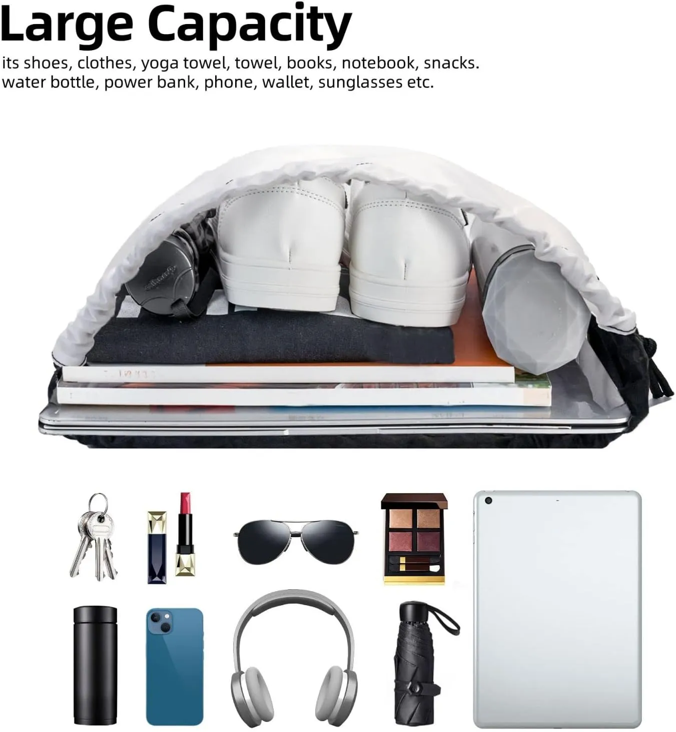 Drawstring Backpack Sackpack Foldable Penguins on the Iceberg Backpack String Bag Sports Gym Bag for Women Men