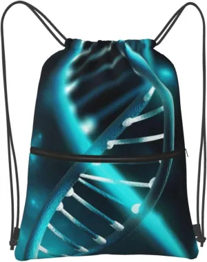 Drawstring Backpack Sports Gym Bags Science Gene Strand Drawstring Bags for Men Women Beach Bag String Bag