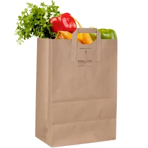 DURO 70# Extra Large Brown Paper Bags, 12x7x17 Inches, 50-Count, 1/6 Heavy-Duty Brown Paper Grocery Bags Without Handle, Ideal for Food Take-Out, Grocery Shopping, Trash & Recycling Sacks