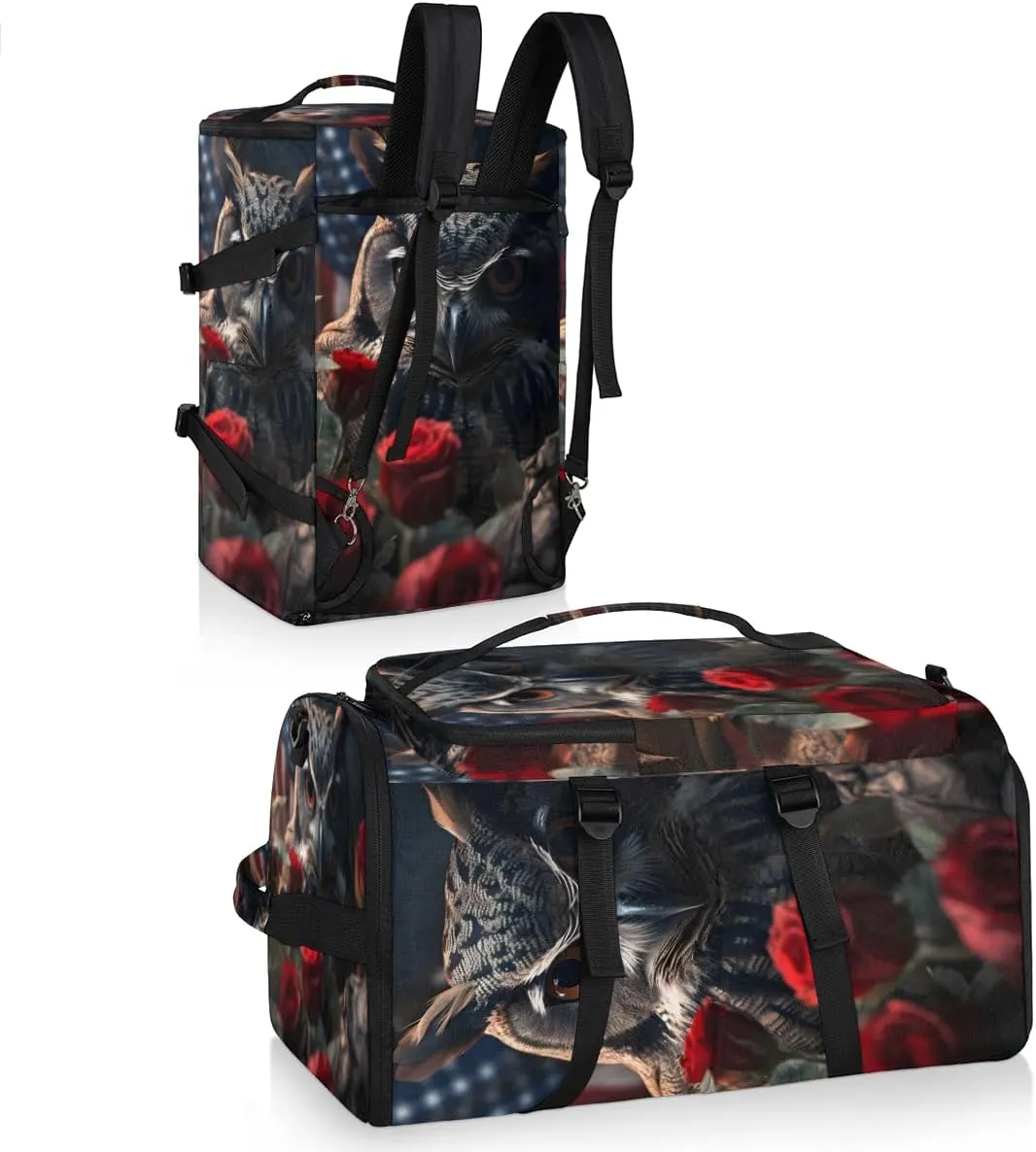 Eagles Travel Backpack Carry On Flight Approved for Women Men, 18.9 Inch Large 4th of July Patriotic Theme Airline Approved Luggage Weekender Backpacks