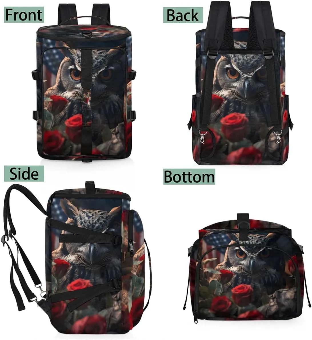 Eagles Travel Backpack Carry On Flight Approved for Women Men, 18.9 Inch Large 4th of July Patriotic Theme Airline Approved Luggage Weekender Backpacks