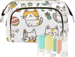 Easter Laperm Cats White Cosmetics Bag Essentials Large Makeup Bag Cosmetic Bags For Purse for Cosmetic Makeup