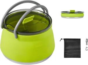 EEZEE 1L Collapsible Camping Kettle Portable Travel Kettle Folding Silicone Camping Cook Pot Foldable Compact Hiking Water Boiler and Warmer with Lid BPA-Free Backpacking Pot