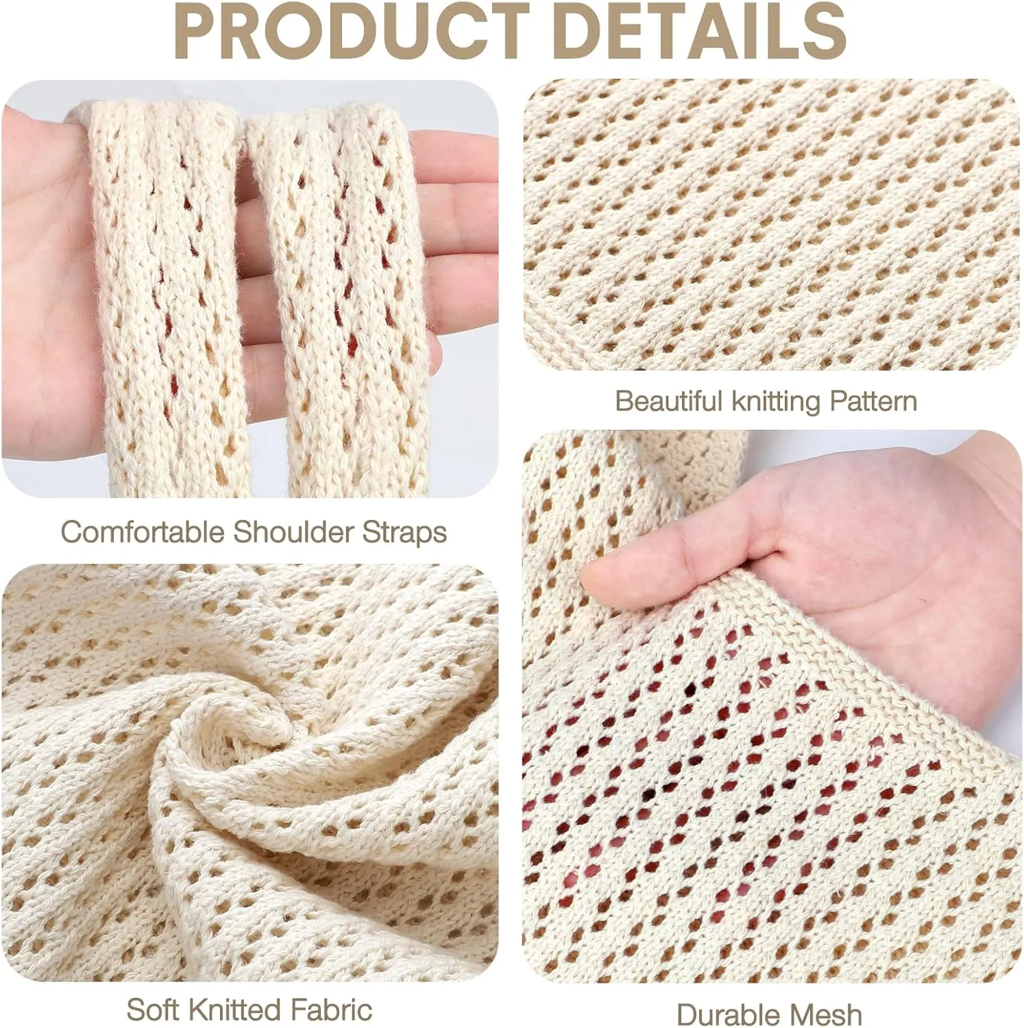 EIMMBD Crochet Bags for Women Beach Totes Bags Aesthetic Summer Tote Shoulder Hippie Bag Knit Bag
