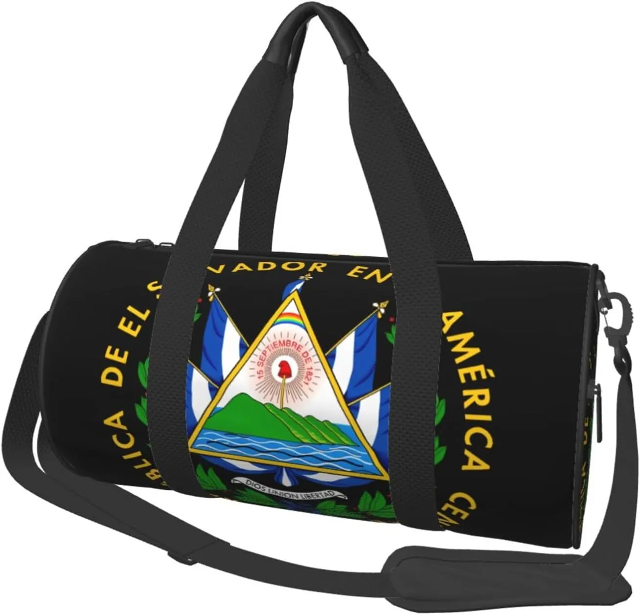 El Salvador Flag Round Travel Duffel Bag Large Capacity Gym Sports Bags for Hiking Vacation Trips