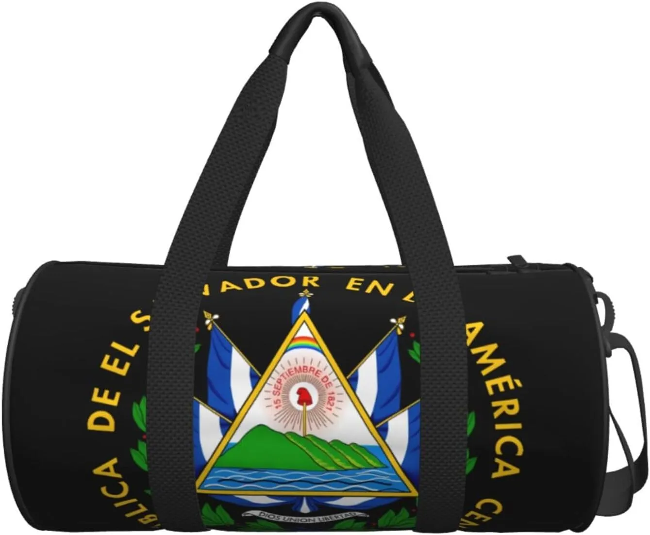 El Salvador Flag Round Travel Duffel Bag Large Capacity Gym Sports Bags for Hiking Vacation Trips