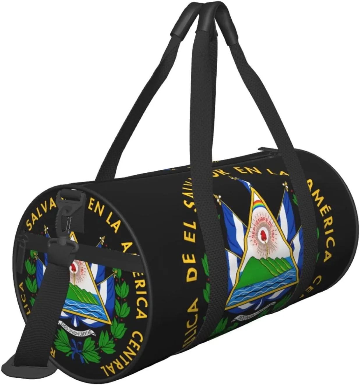 El Salvador Flag Round Travel Duffel Bag Large Capacity Gym Sports Bags for Hiking Vacation Trips