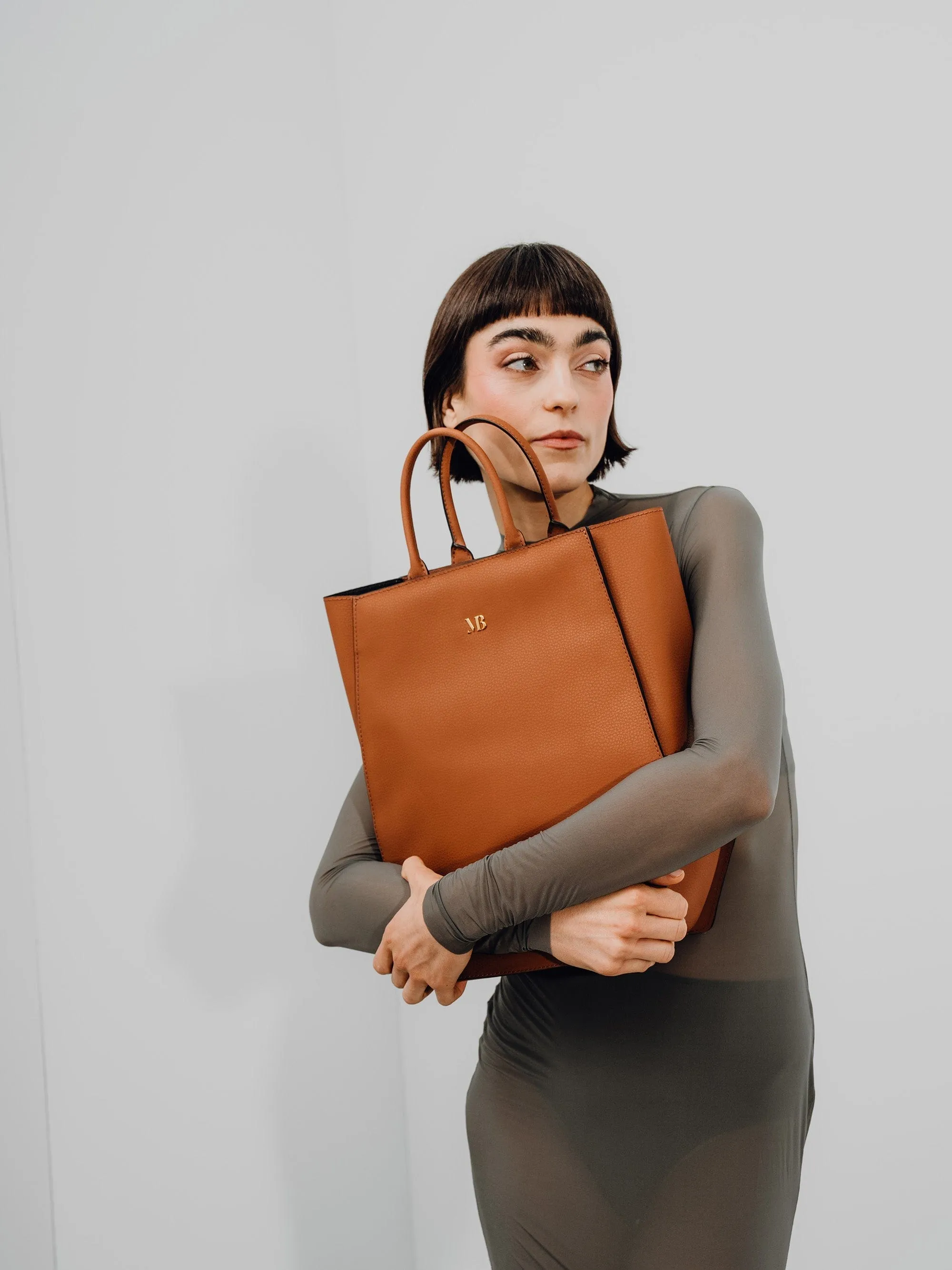 Elay MIRUM® Leather Vegan Tote Bag | Cognac