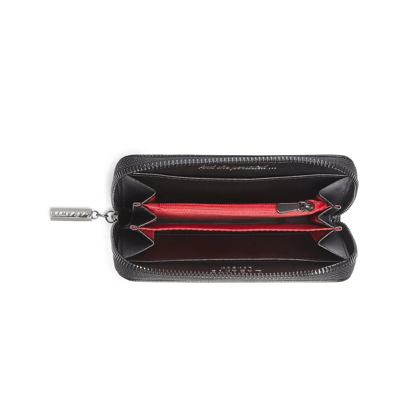 Ellen Vegan Leather Zip Around Wallet | Black