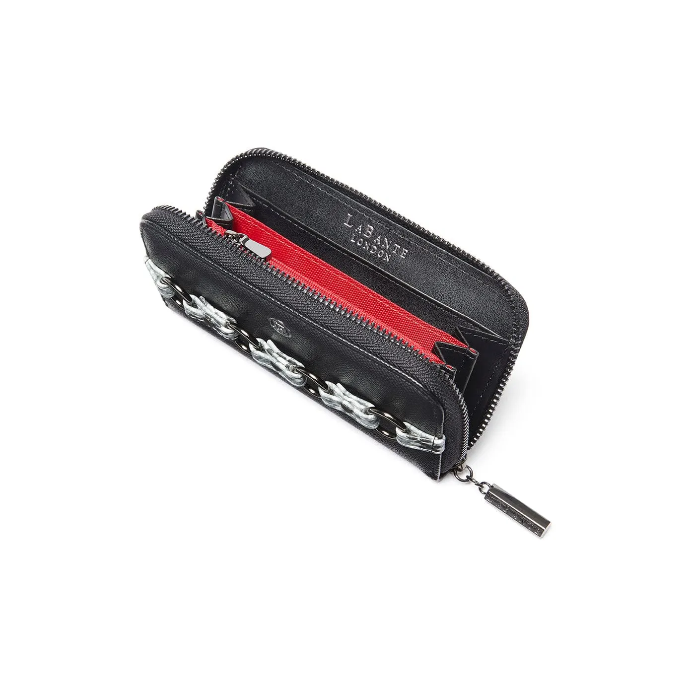 Ellen Vegan Leather Zip Around Wallet | Black