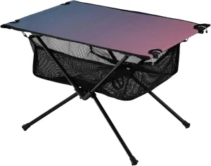 Emelivor Blue Pink Gradient Folding Camping Table Portable Beach Table with Carry Bag Small Foldable Table for Camping Hiking Fishing Garden Outdoor