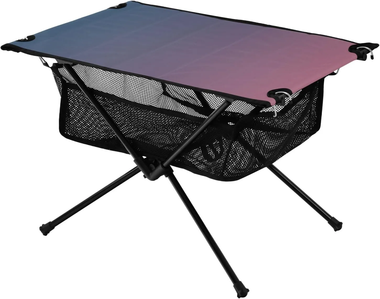 Emelivor Blue Pink Gradient Folding Camping Table Portable Beach Table with Carry Bag Small Foldable Table for Camping Hiking Fishing Garden Outdoor
