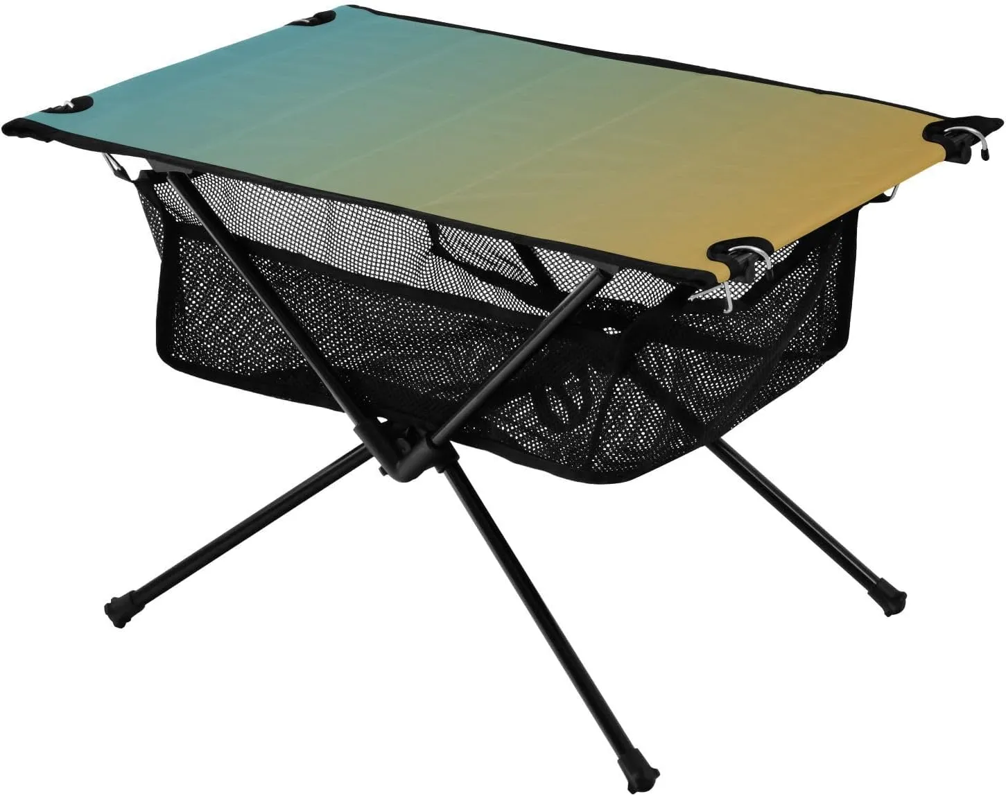 Emelivor Blue Yellow Gradient Folding Camping Table Portable Beach Table with Carry Bag Small Camp Tables for Camping Hiking Fishing Garden Outdoor