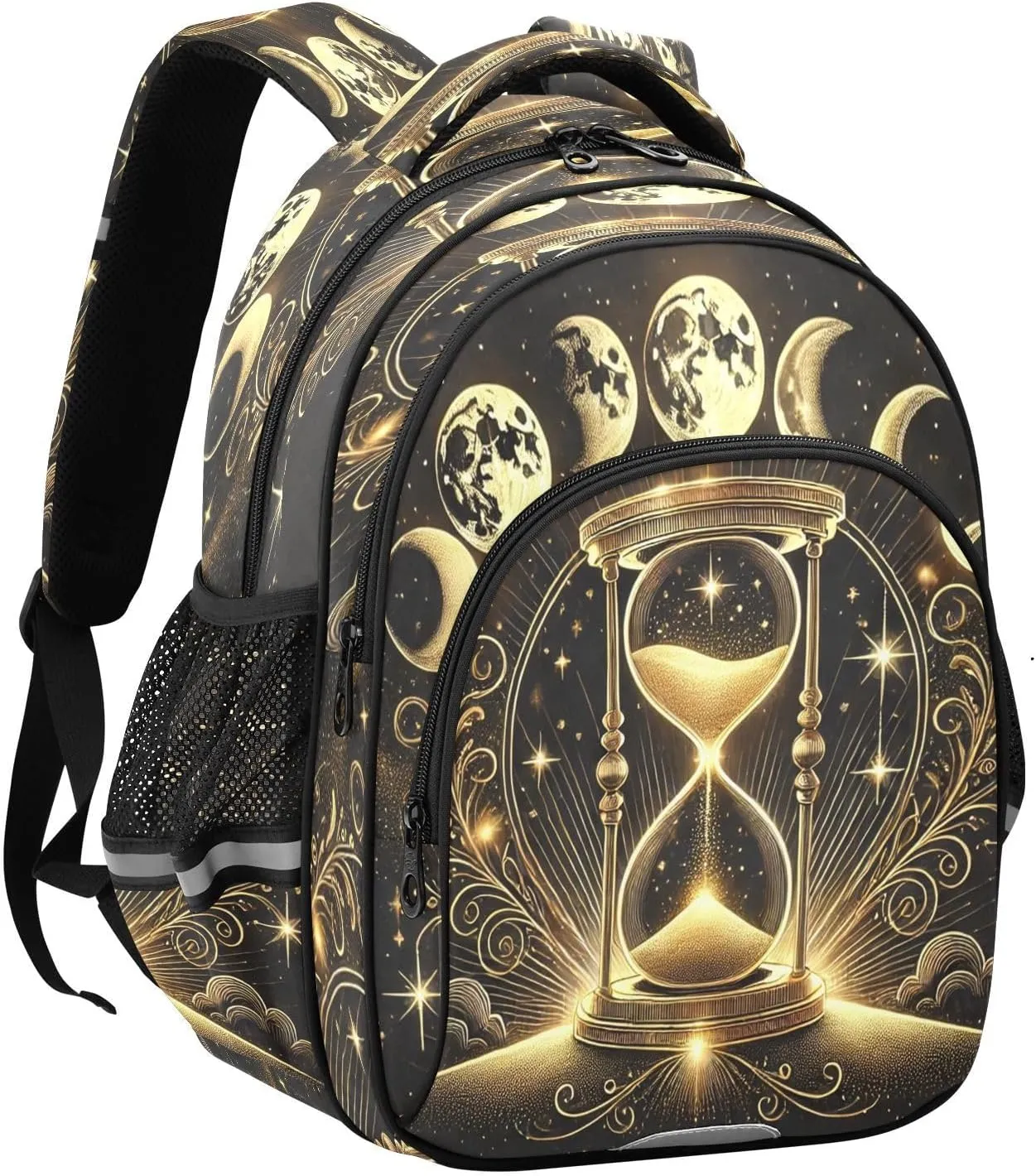 Emelivor Hourglass Moons Stars Kids Backpack School Backpacks Toddler Backpack Bookbag Book Bag for Travel,S