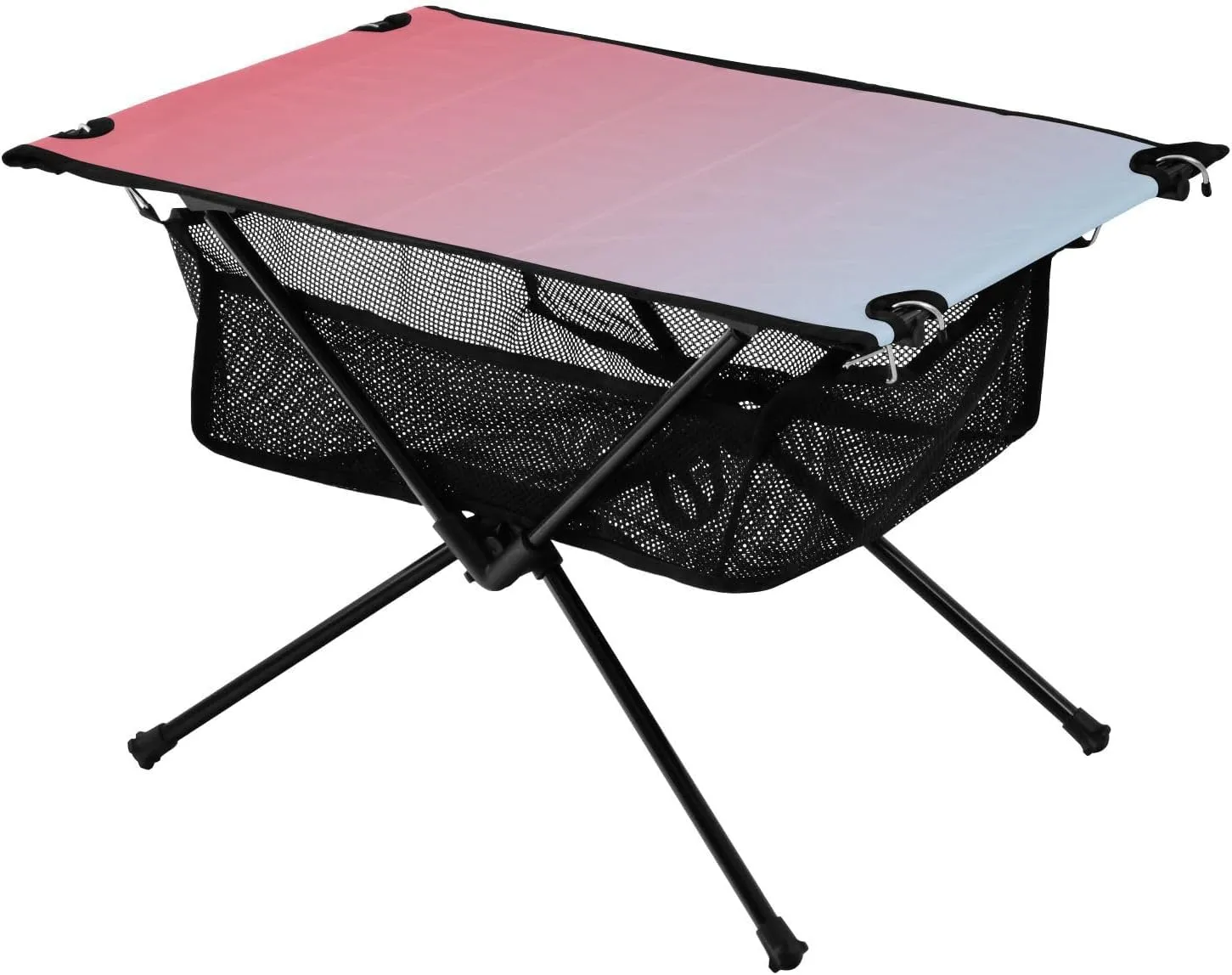 Emelivor Pink Blue Gradient Folding Camping Table Portable Beach Table with Carry Bag Small Craft Table for Camping Hiking Picnic Cooking Travel