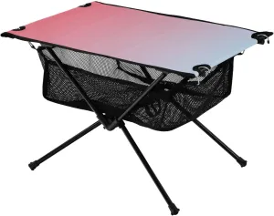 Emelivor Pink Blue Gradient Folding Camping Table Portable Beach Table with Carry Bag Small Craft Table for Camping Hiking Picnic Cooking Travel