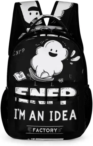 ENFP I'm An Idea Factory MBTI Cute Backpack Shoulders Bag Casual Daypacks Travel Back Pack for Camping Hiking