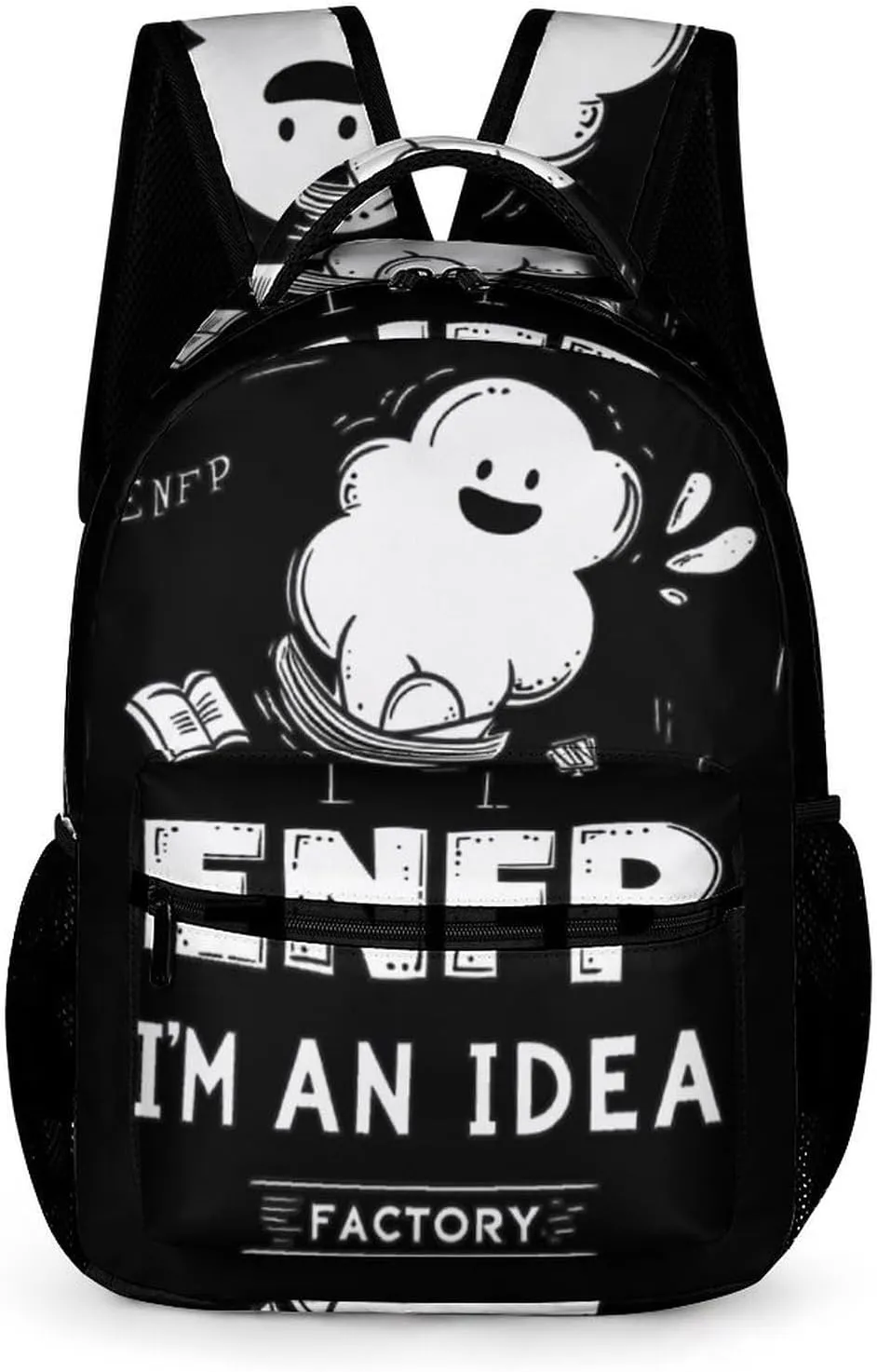 ENFP I'm An Idea Factory MBTI Cute Backpack Shoulders Bag Casual Daypacks Travel Back Pack for Camping Hiking