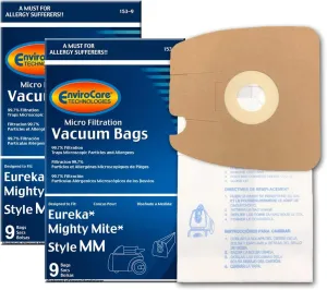Envirocare Replacement Micro Filtration Vacuum Cleaner Dust Bags made to fit Eureka Style MM. Replaces Part# 60295C (Mighty Mite Vacuums) 18 pack
