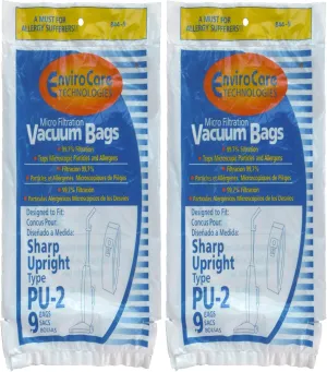 EnviroCare Replacement Micro Filtration Vacuum Cleaner Dust Bags made to fit Sharp PU-2 Uprights 18 Pack