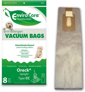 EnviroCare Replacement Vacuum Bags Designed to Fit Oreck Type CC, XL. Fits All XL7, XL21, 2000's, 3000's, 4000's, 8000's, 9000's Series Model Upright Vacuum Cleaners 8 Pack