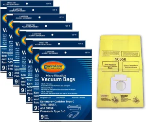 EnviroCare Replacement Vacuum Bags for Kenmore Canister Type C or Q 50555, 50558, 50557 and Panasonic Type C-5 63 Bags