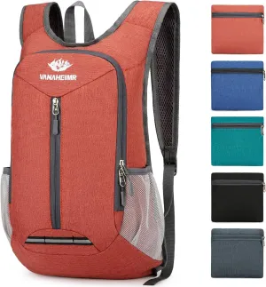 Esup 15L Lightweight Hiking Backpack Foldable Small Travel Backpack Packable Camping Backpack for Women Men (Dark Orange)