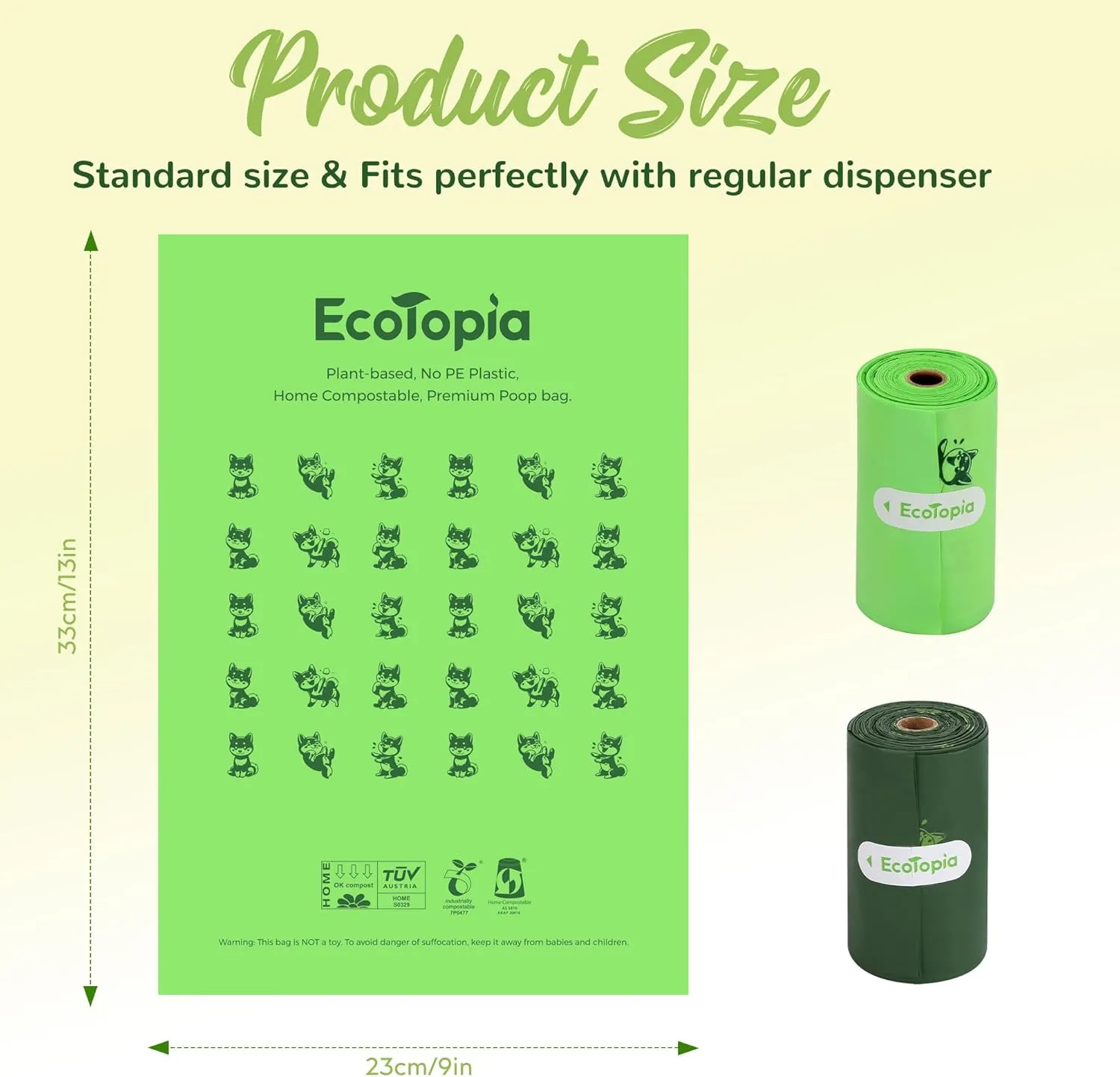 Extra 20% Thicker Dog Poop Bags,100% Certified Biodegradable Poop Bags for Dogs,Compostable Dog Waste Bags,Leakproof Pet Trash Bags,Cat Litter Bags,ASTM D6400 & EN 13432 Compliant,16 Rolls 240 Bags