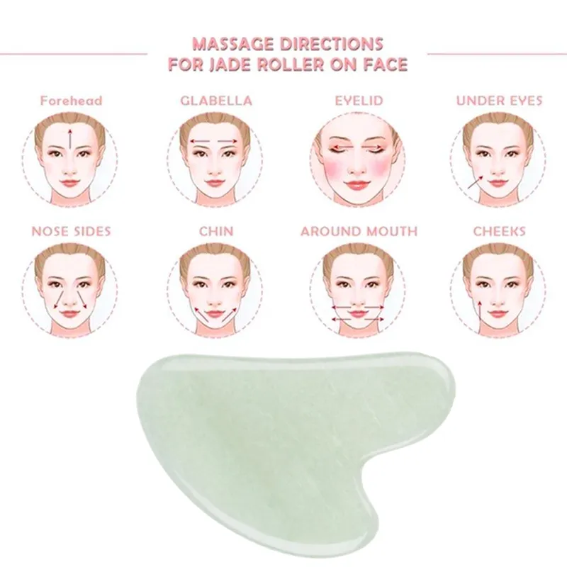 Facial Body Massager Quartz Jade Roller Smoothing Fine Lines Scraping Plate