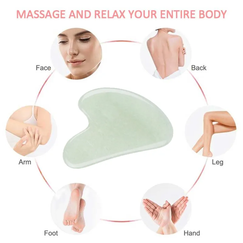 Facial Body Massager Quartz Jade Roller Smoothing Fine Lines Scraping Plate