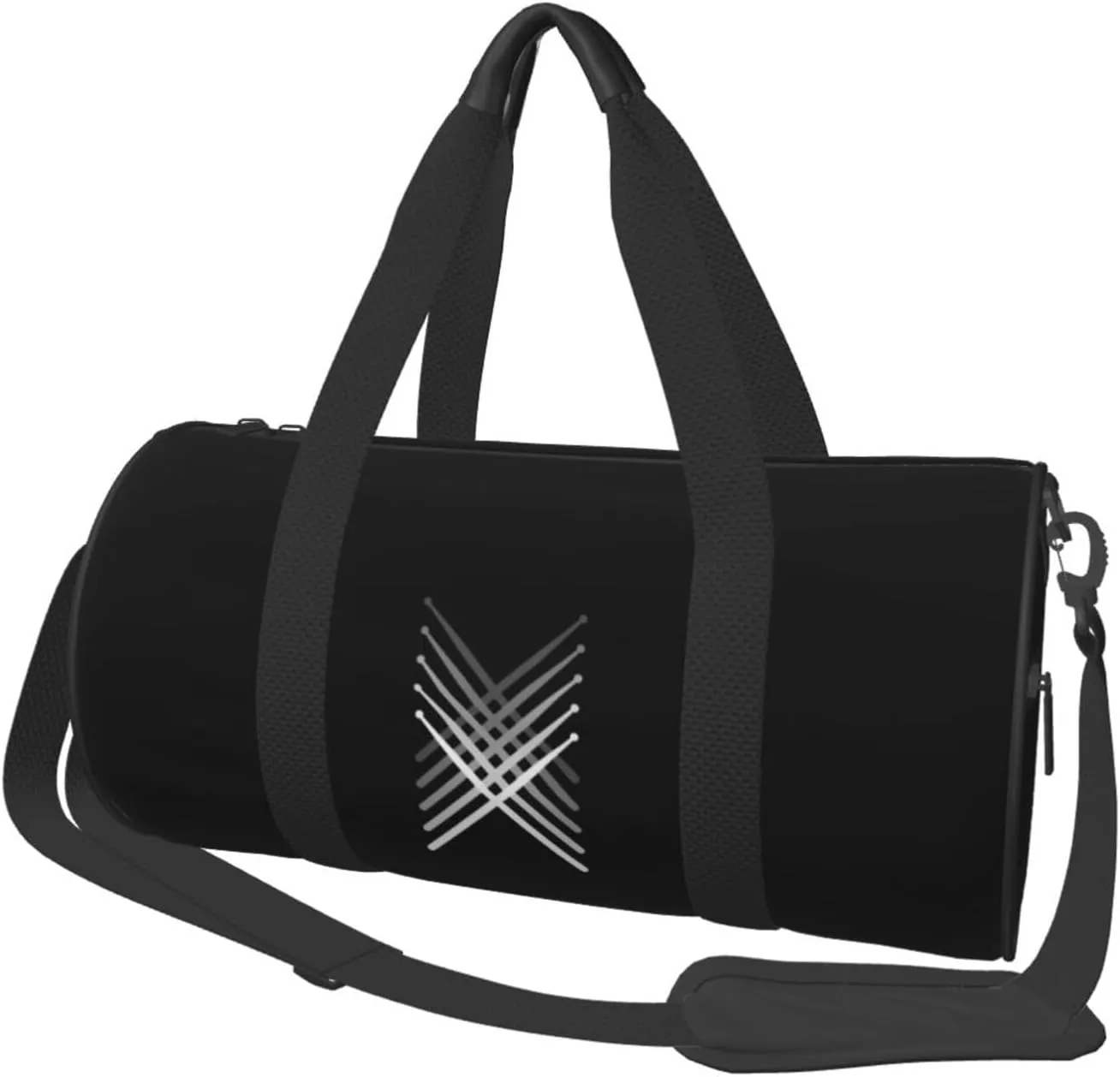 Fading Percussion Drum Gym Duffel Bag Adult Travel Bag Lightweight Drawstring Backpack Carryon Gymbag Sport Duffel Bag for Men Women Black