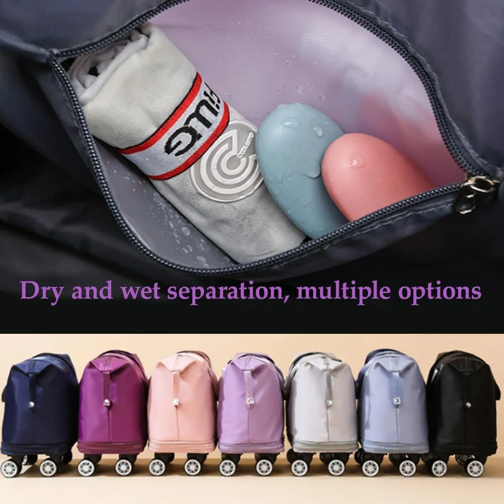 Family Life Travel Bag With Wheels, 2025 New Large Capacity Travel Bag - Universal Wheel Removable, 27L - 50L TravelBag (Light Purple)