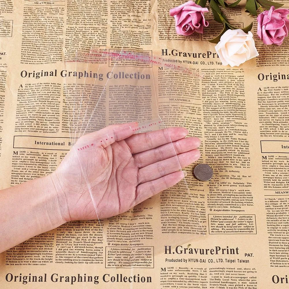 Fashewelry 1000Pcs Clear Plastic Cello Treat Bags Self Sealing OPP Cellophane Poly Bags 3.9x4.1" Sealed Size for Wedding Party Candy Cookies Soap Candle